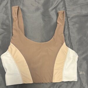 Wilo Tan and Cream Crop Top